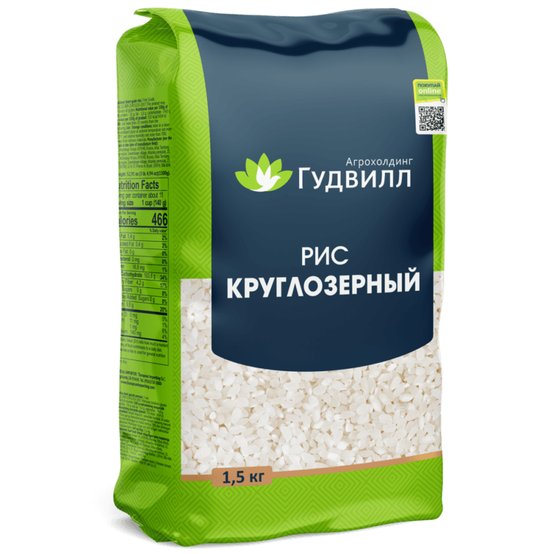 Рис круглый 1,5 кг